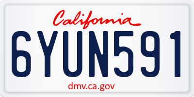 CA license plate 6YUN591