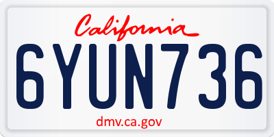 CA license plate 6YUN736
