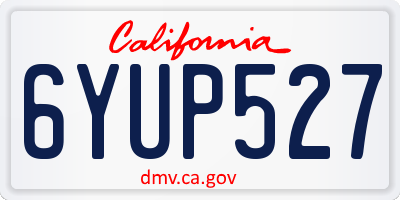 CA license plate 6YUP527