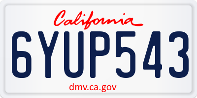 CA license plate 6YUP543