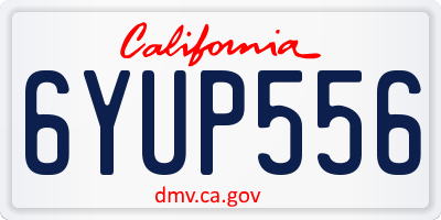 CA license plate 6YUP556