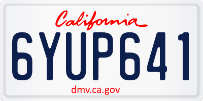 CA license plate 6YUP641