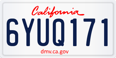CA license plate 6YUQ171