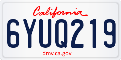 CA license plate 6YUQ219