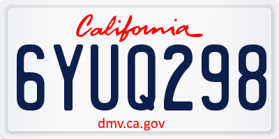CA license plate 6YUQ298