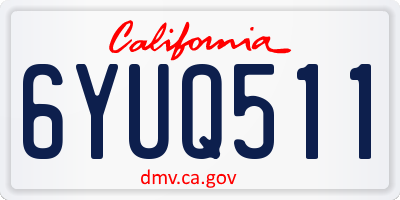 CA license plate 6YUQ511
