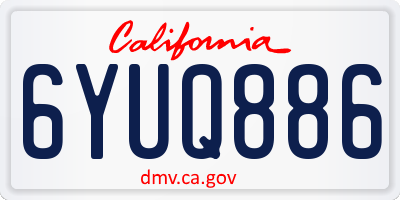 CA license plate 6YUQ886
