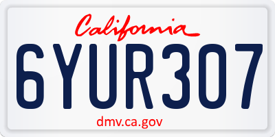 CA license plate 6YUR307