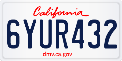 CA license plate 6YUR432