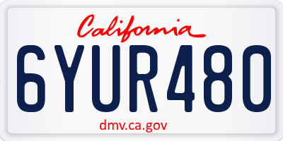 CA license plate 6YUR480