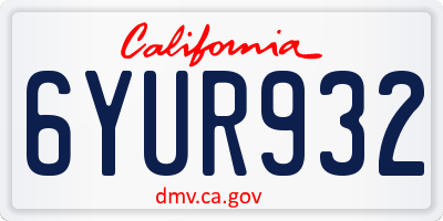 CA license plate 6YUR932