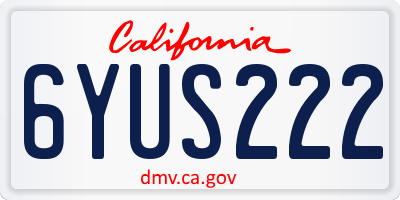 CA license plate 6YUS222