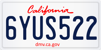 CA license plate 6YUS522