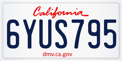 CA license plate 6YUS795