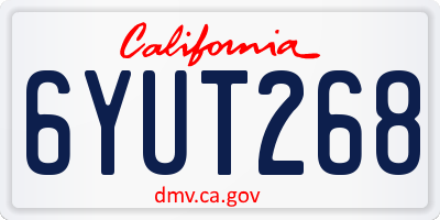 CA license plate 6YUT268