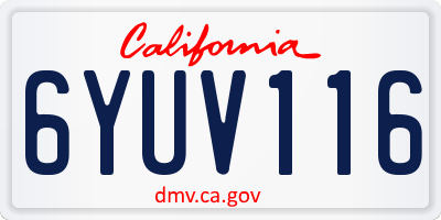 CA license plate 6YUV116