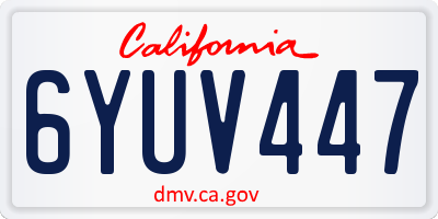 CA license plate 6YUV447