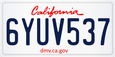 CA license plate 6YUV537