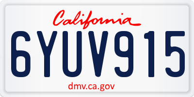 CA license plate 6YUV915