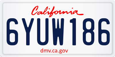 CA license plate 6YUW186
