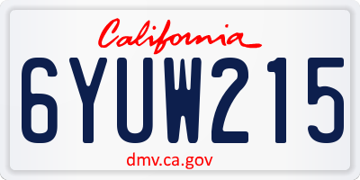 CA license plate 6YUW215