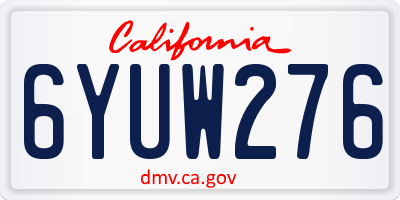 CA license plate 6YUW276