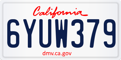 CA license plate 6YUW379