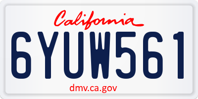 CA license plate 6YUW561