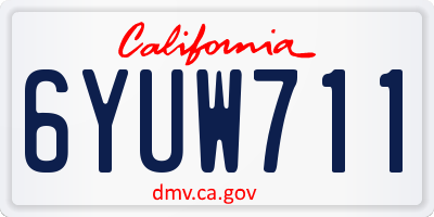 CA license plate 6YUW711