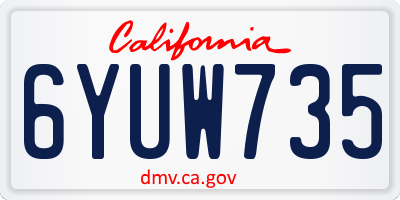 CA license plate 6YUW735