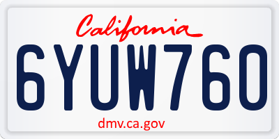 CA license plate 6YUW760