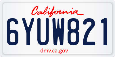 CA license plate 6YUW821