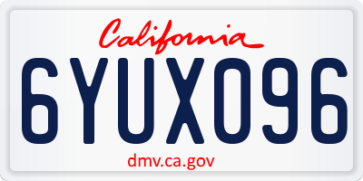 CA license plate 6YUX096