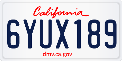 CA license plate 6YUX189