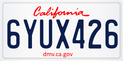 CA license plate 6YUX426