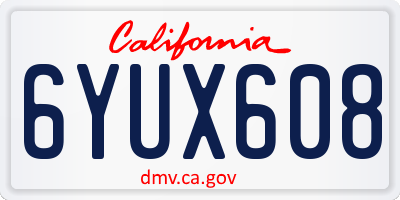 CA license plate 6YUX608