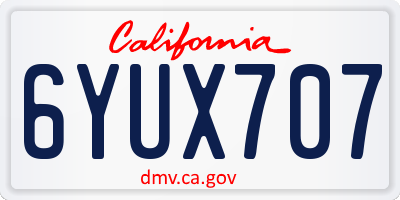 CA license plate 6YUX707