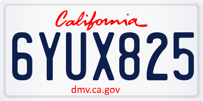 CA license plate 6YUX825