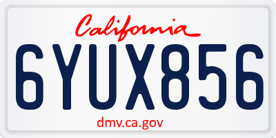 CA license plate 6YUX856