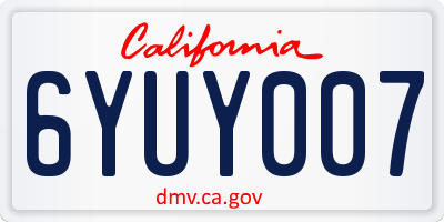 CA license plate 6YUY007