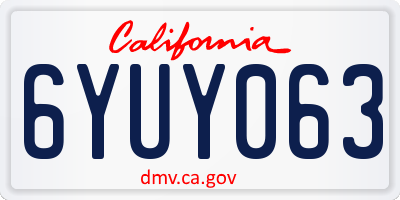CA license plate 6YUY063