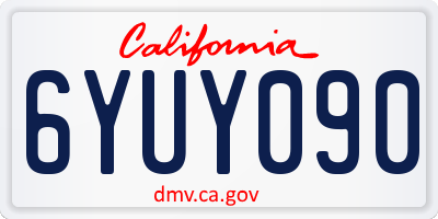 CA license plate 6YUY090