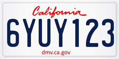 CA license plate 6YUY123