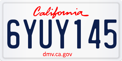 CA license plate 6YUY145