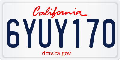 CA license plate 6YUY170