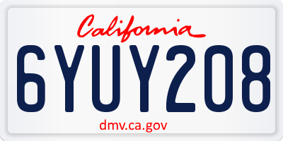 CA license plate 6YUY208