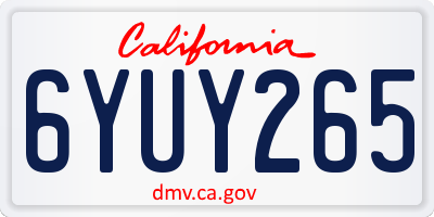 CA license plate 6YUY265