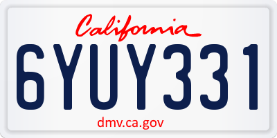 CA license plate 6YUY331