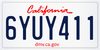 CA license plate 6YUY411