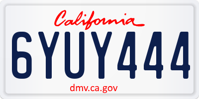 CA license plate 6YUY444